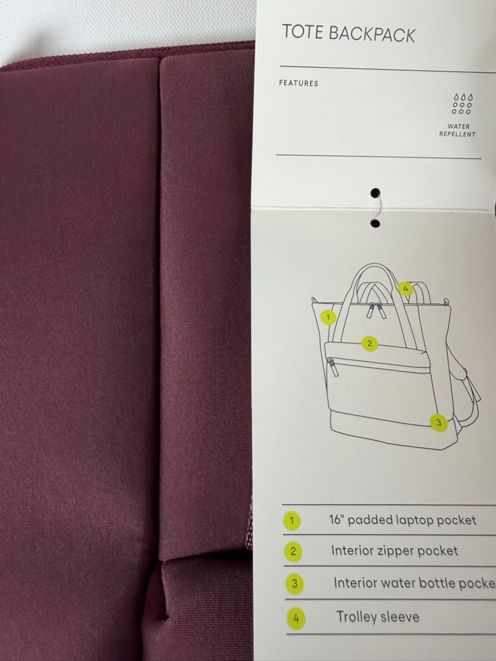 All in Motion™ Faux Neoprene Backpack Tote - Maroon - Picture 7 of 9